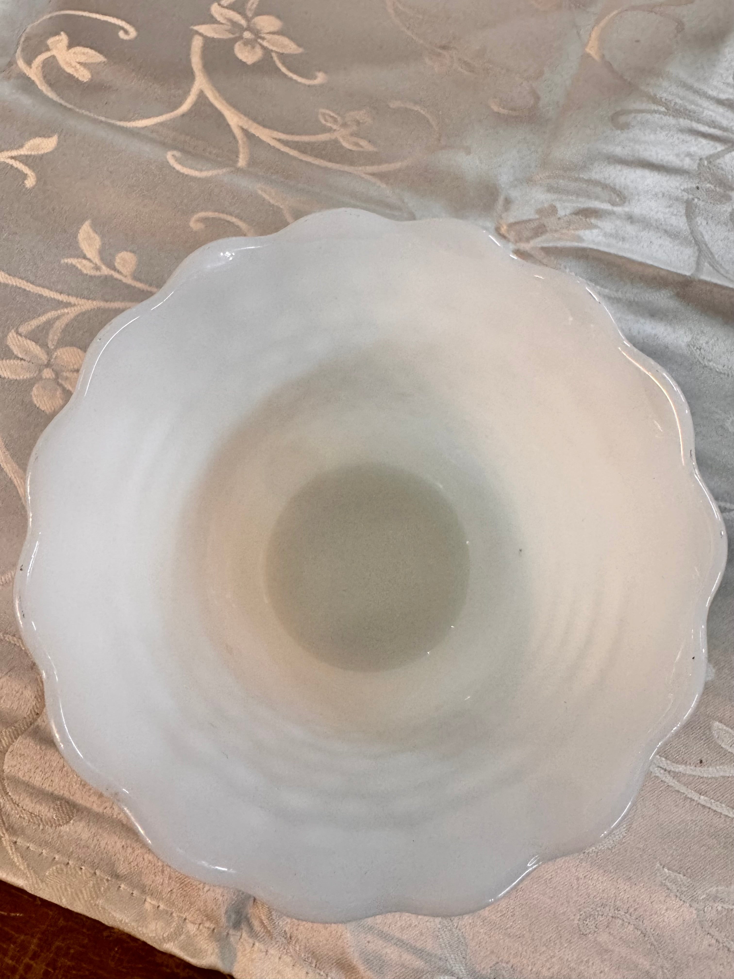 Fire King Milk Glass Hobnail Planter