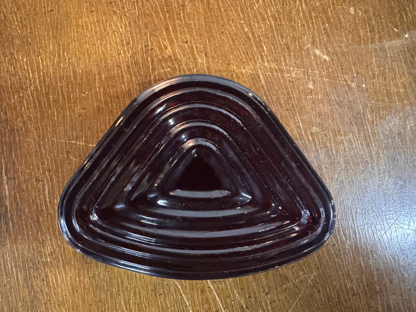Vintage Anchor Hocking Ruby Ribbed Relish Dish