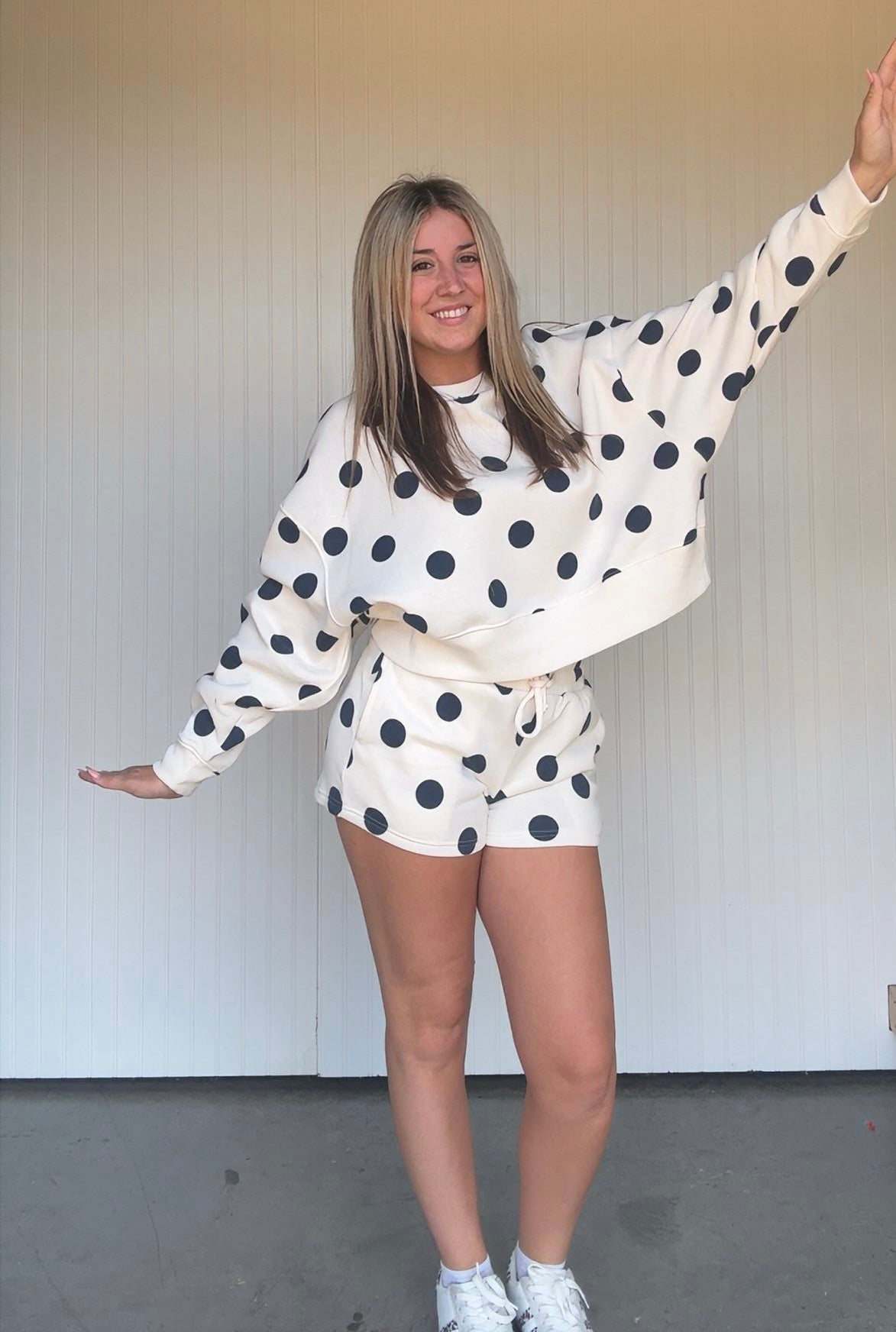 Fleece Polka Dot Short Set