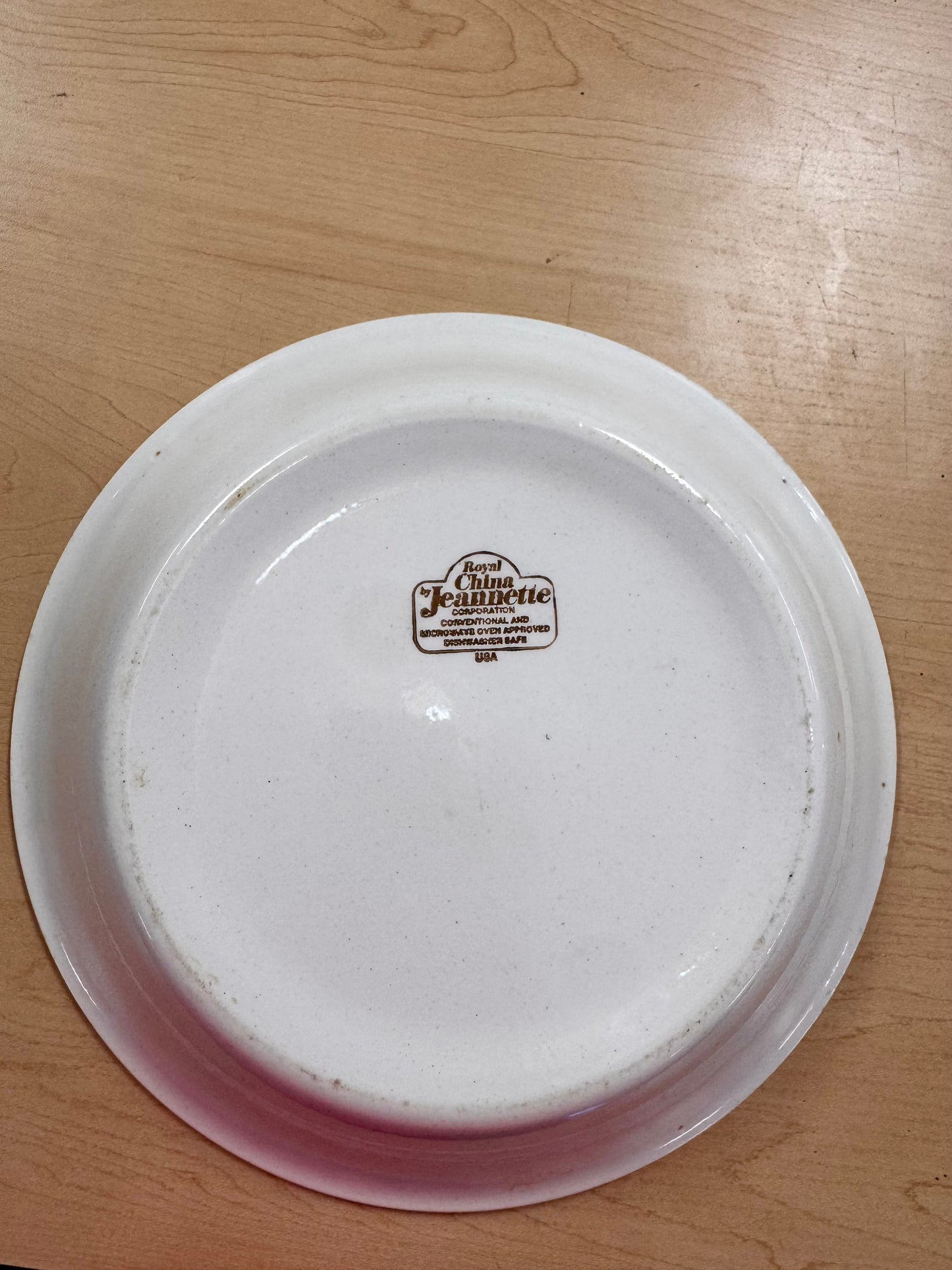 70s Royal China Chz Cake Recipe Pie Plate