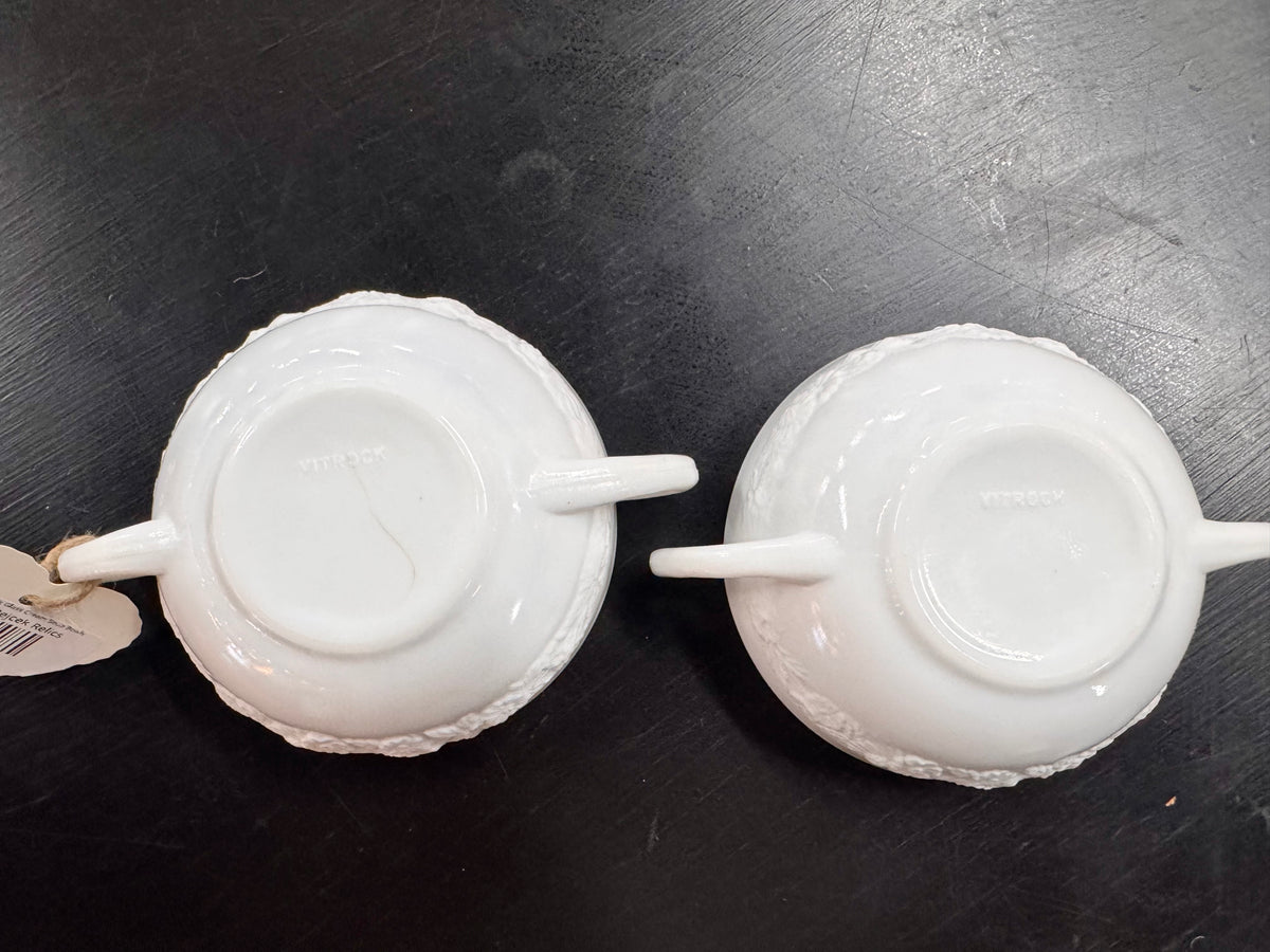 1930s Vitrock Milk Glass Cream Soup Bowls