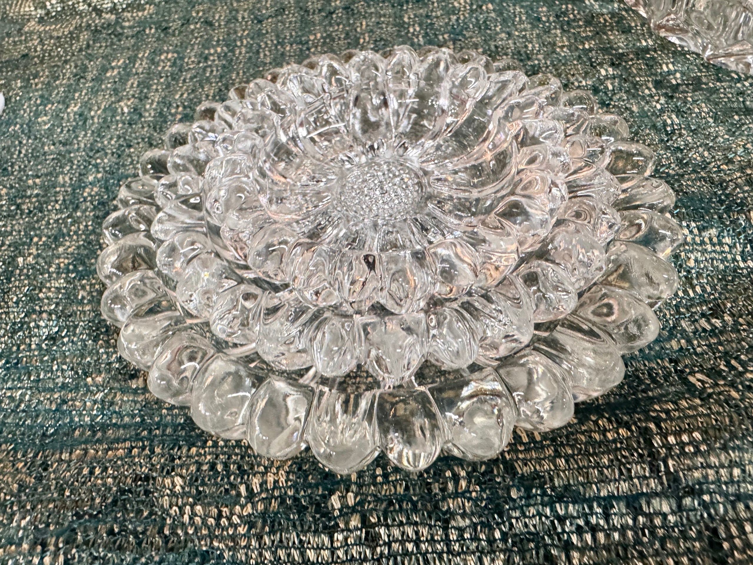 Crystal Hazel Atlas Nesting Glass Ashtray Set