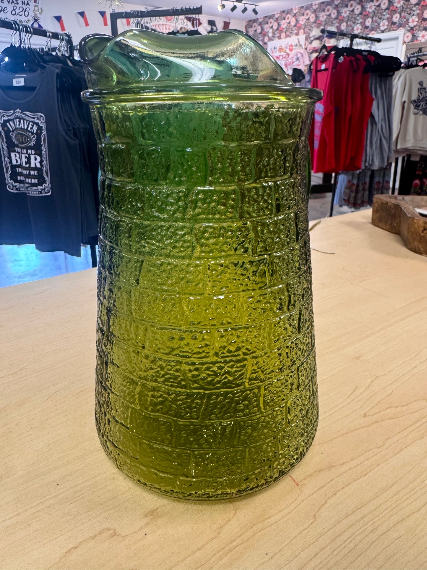 1950 Bartlett-Collins Brick Road Glass Pitcher