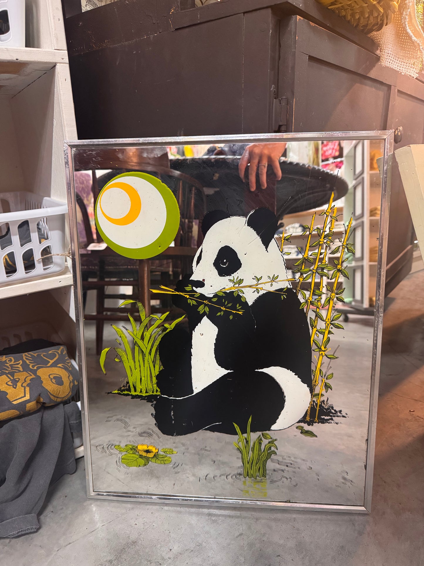 Vintage 1970s Panda Bear Wall Mirror