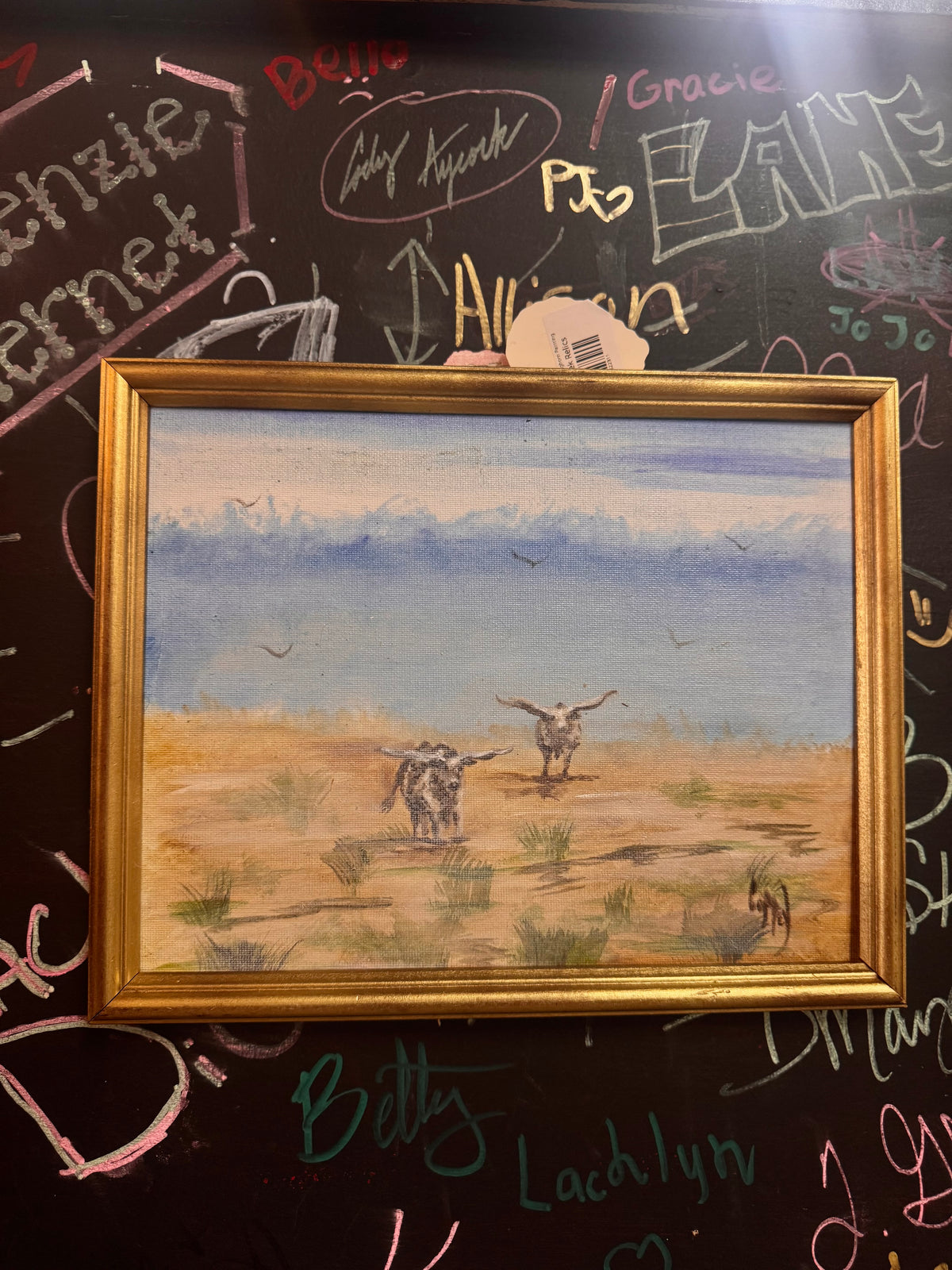 Original Hand-painted Longhorn Painting