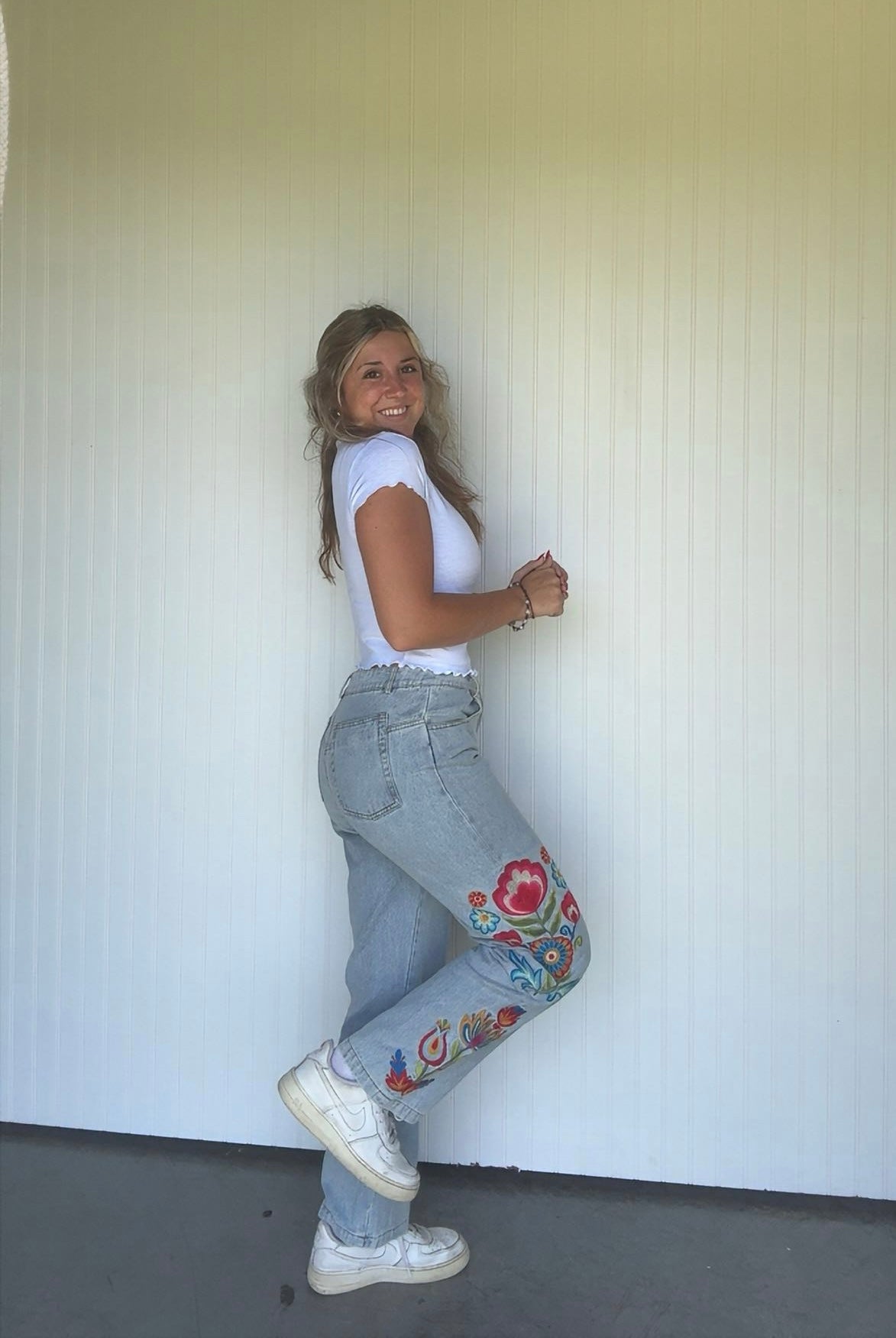 Embroidered Wahed Denim Pants
