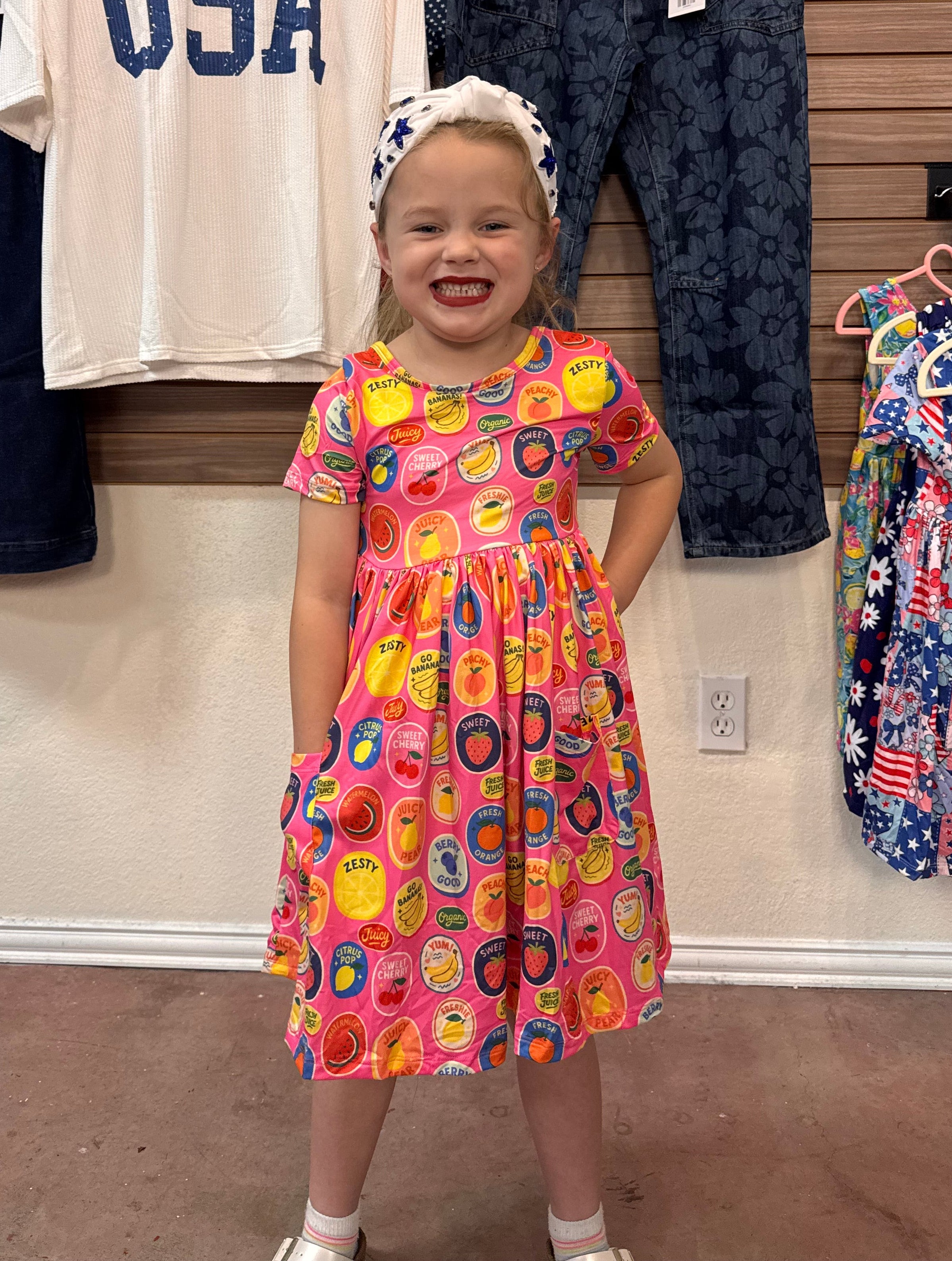 Fresh & Fruity Pocket Twirl Dress