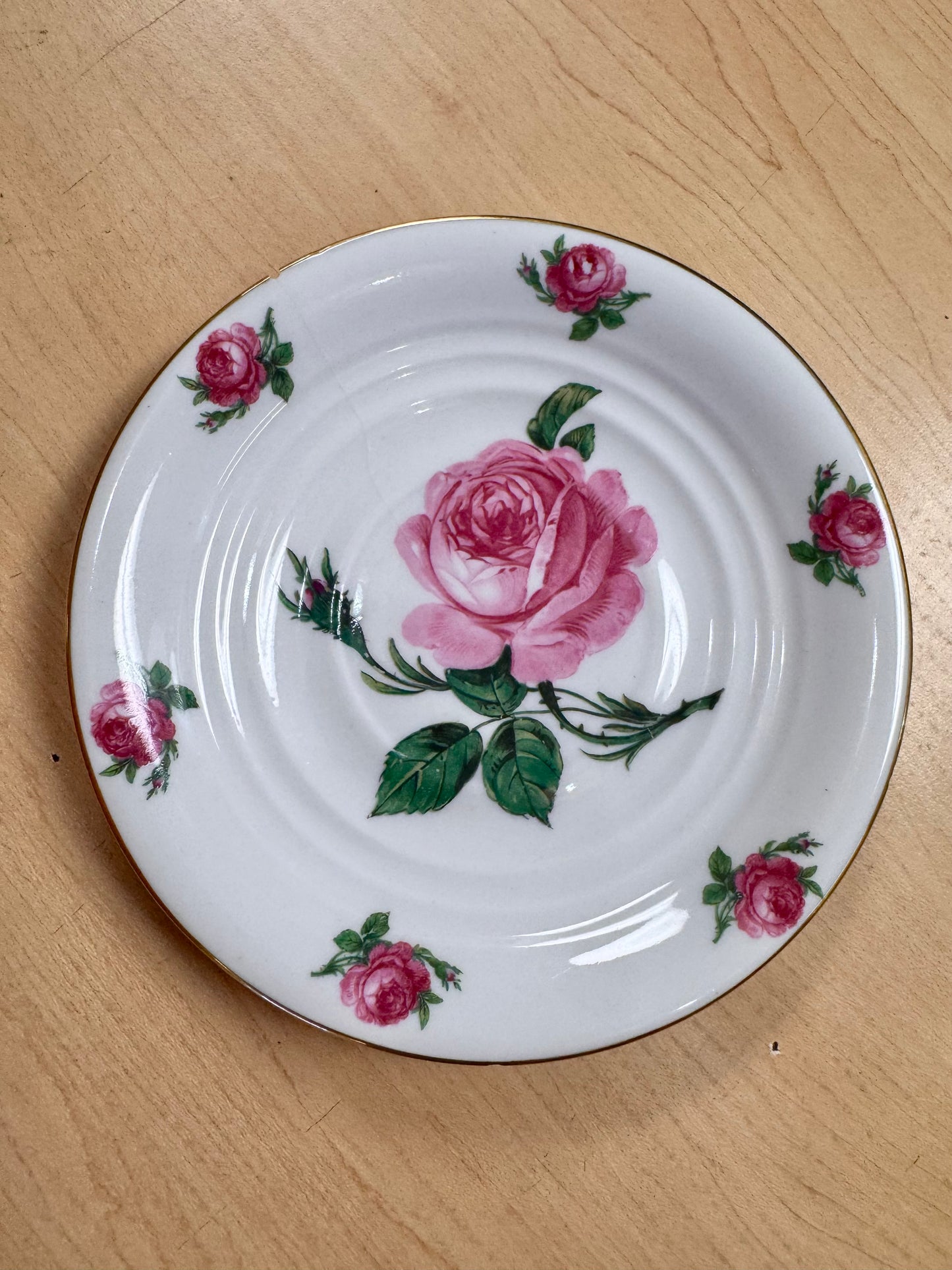 Atq German Porcelain Footed Cup/Saucer Set