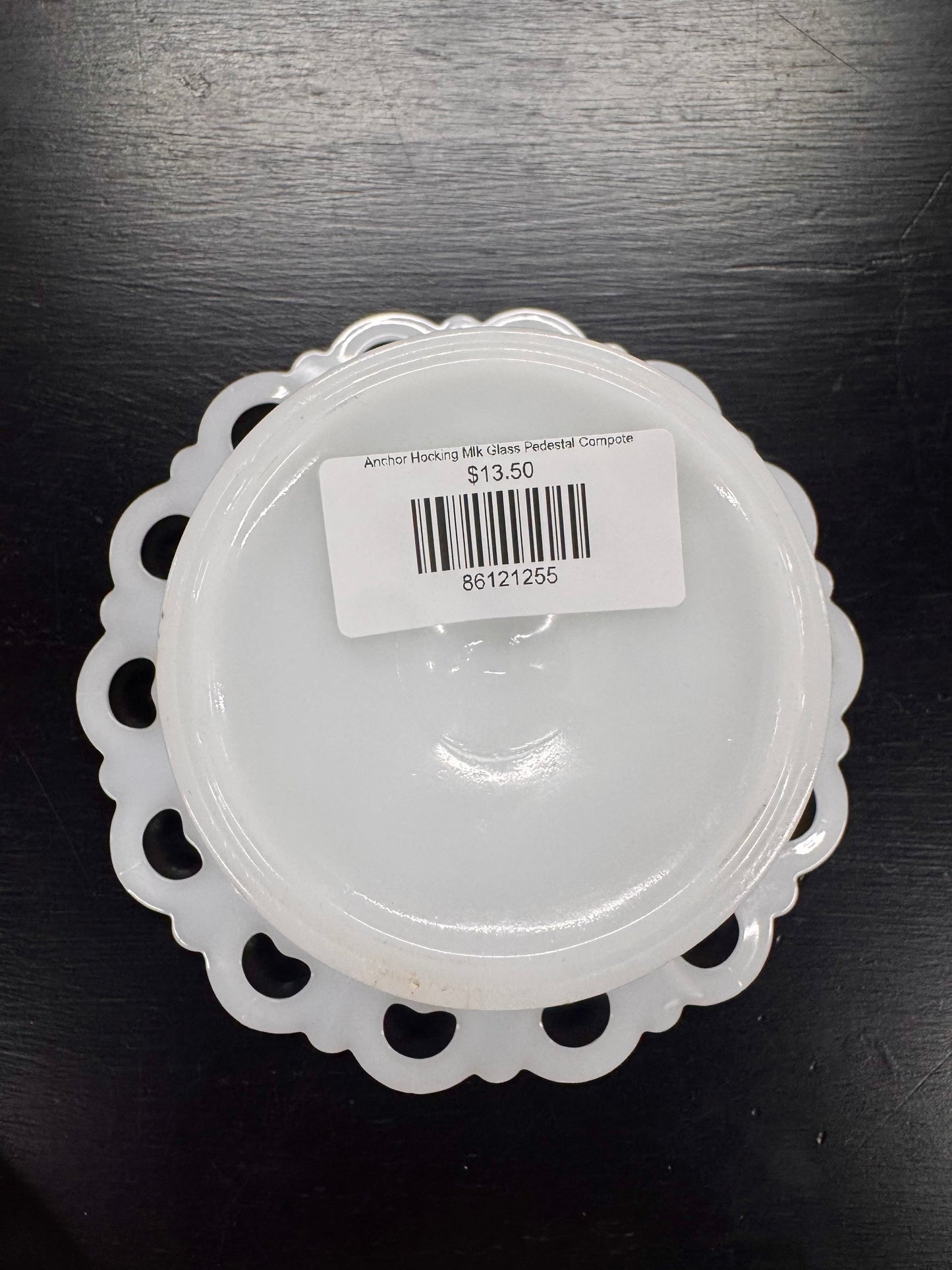 Anchor Hocking Mlk Glass Pedestal Compote