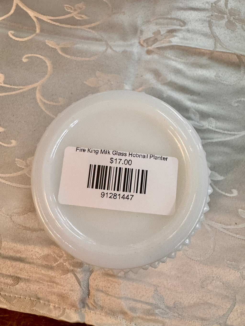 Fire King Milk Glass Hobnail Planter