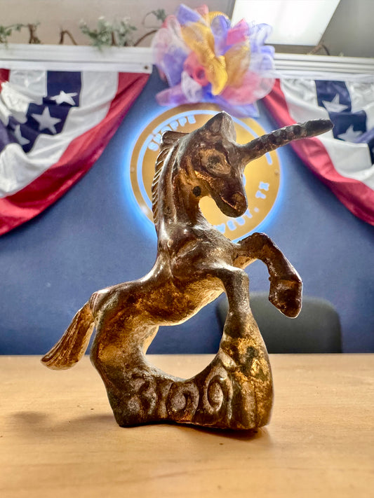1970s Solid Brass Unicorn Figurine