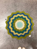 Multi-Colored Blue Hand-Crochet 15 pt Star Rug