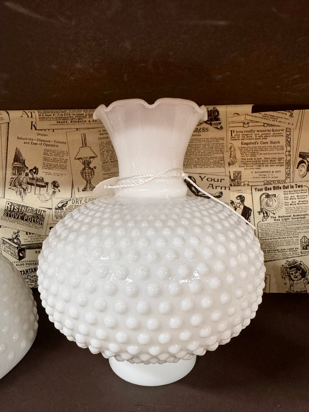 Hobnail Mlk Glass Hurricane Lamp Shade
