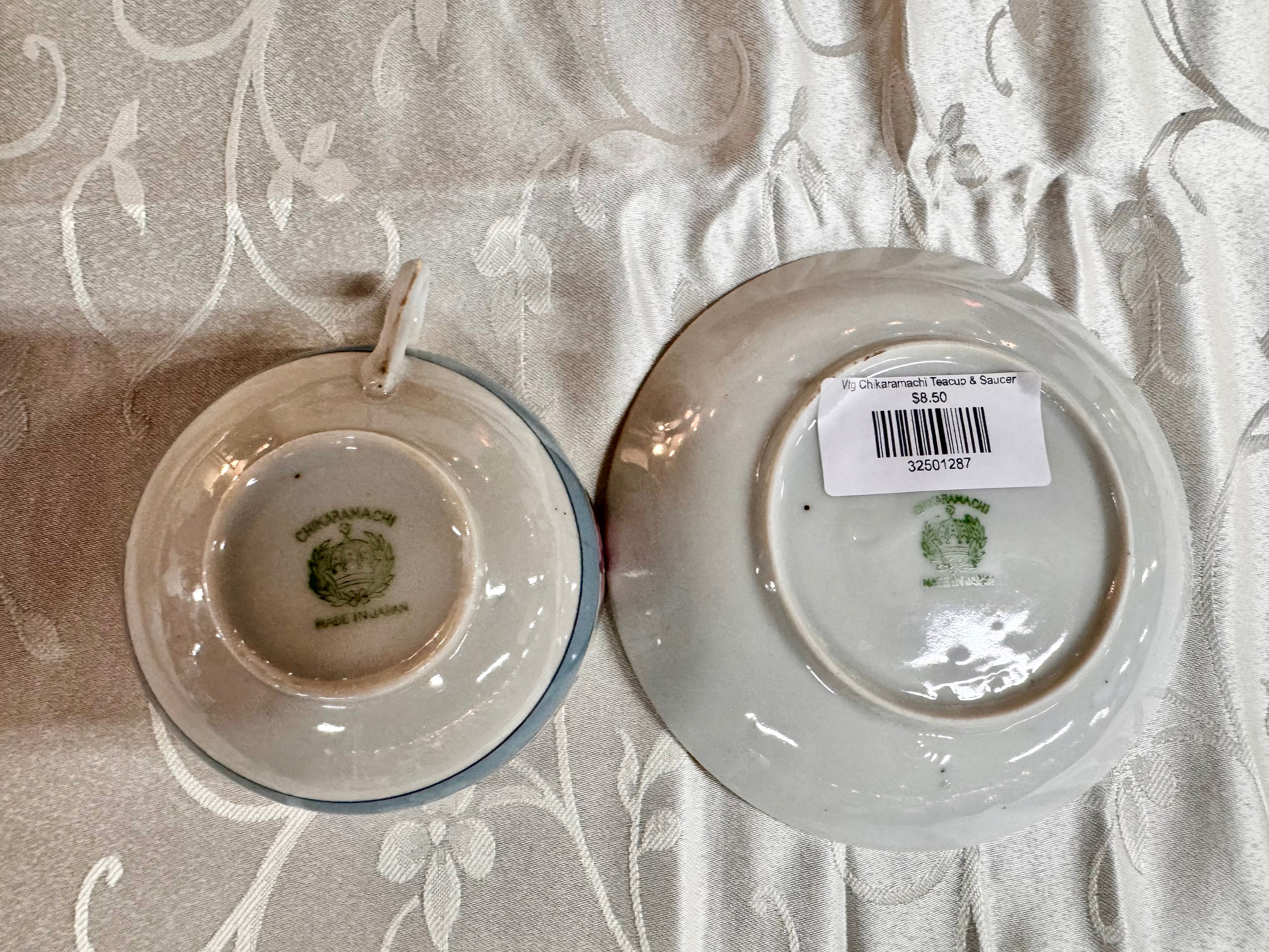 Vtg Chikaramachi Teacup & Saucer