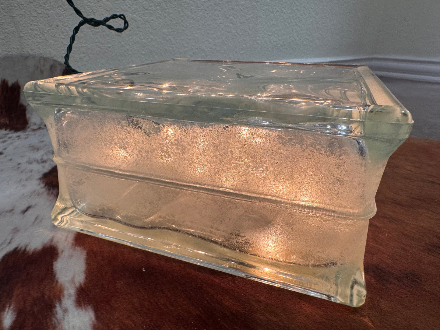 Handmade Glass Block Kermit Night Light