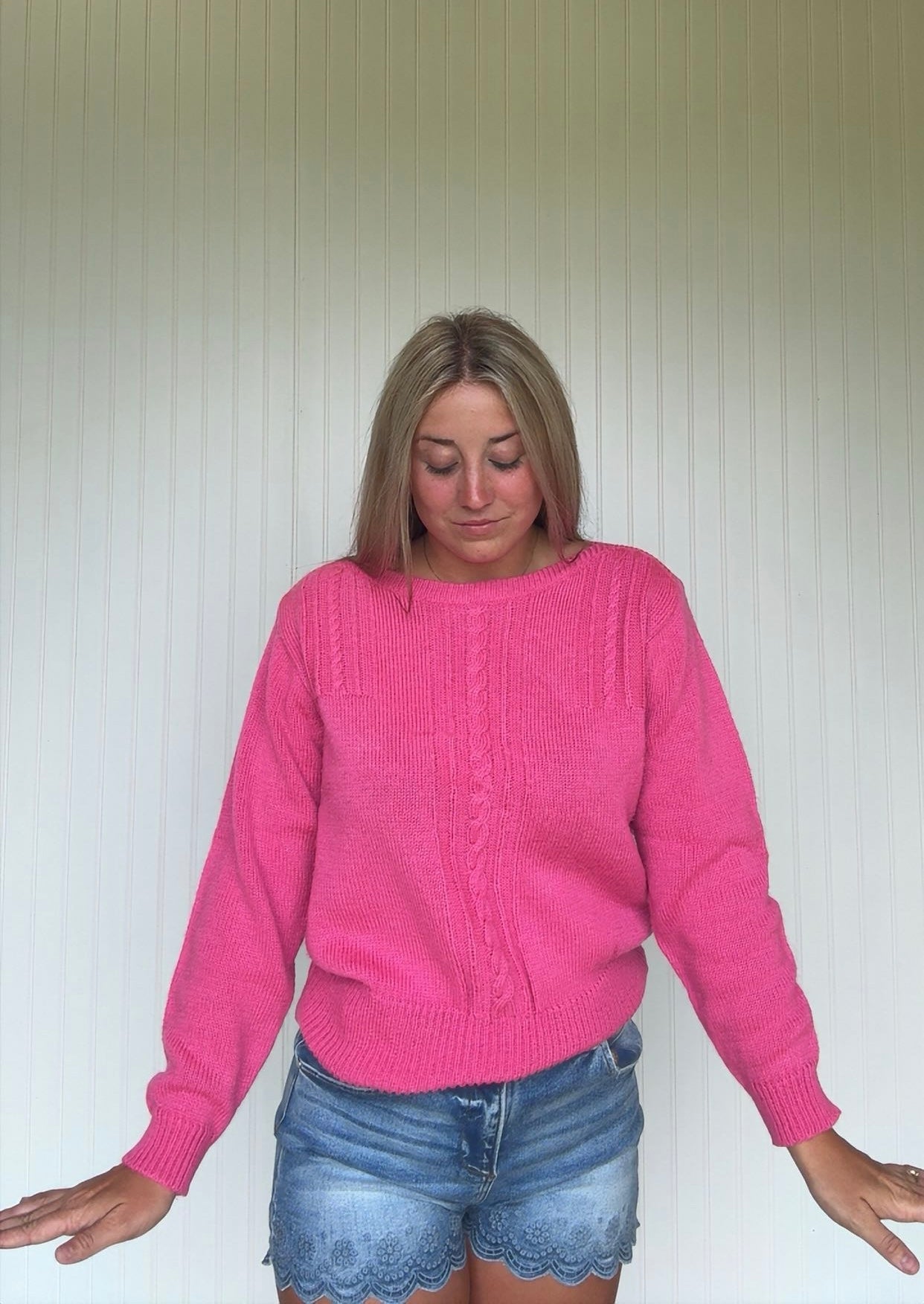 Vtg Hunters Glen Cable Knit Pullover Sweater