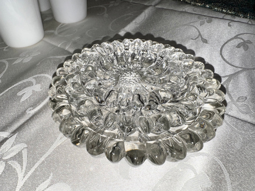 Crystal Hazel Atlas Nesting Glass Ashtray Set