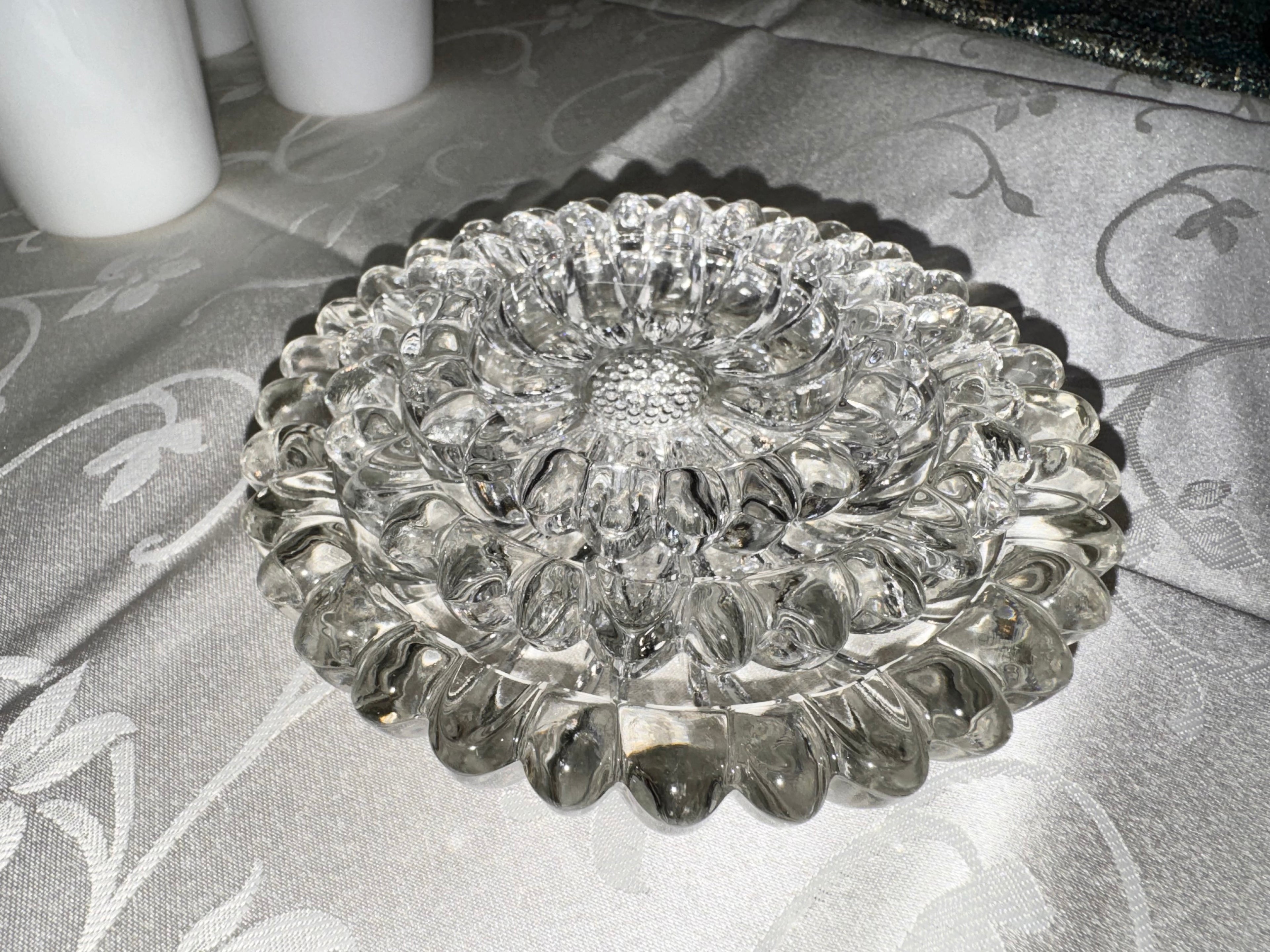 Crystal Hazel Atlas Nesting Glass Ashtray Set