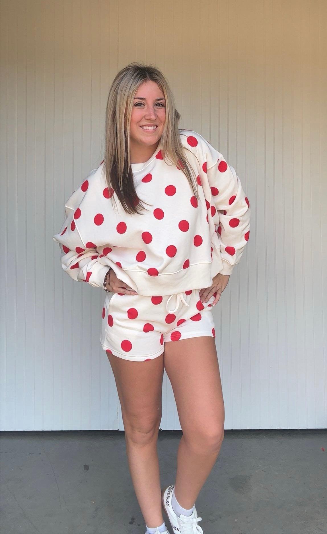 Fleece Polka Dot Short Set