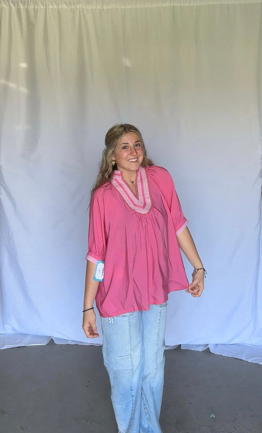 585b umgee pink v neck
