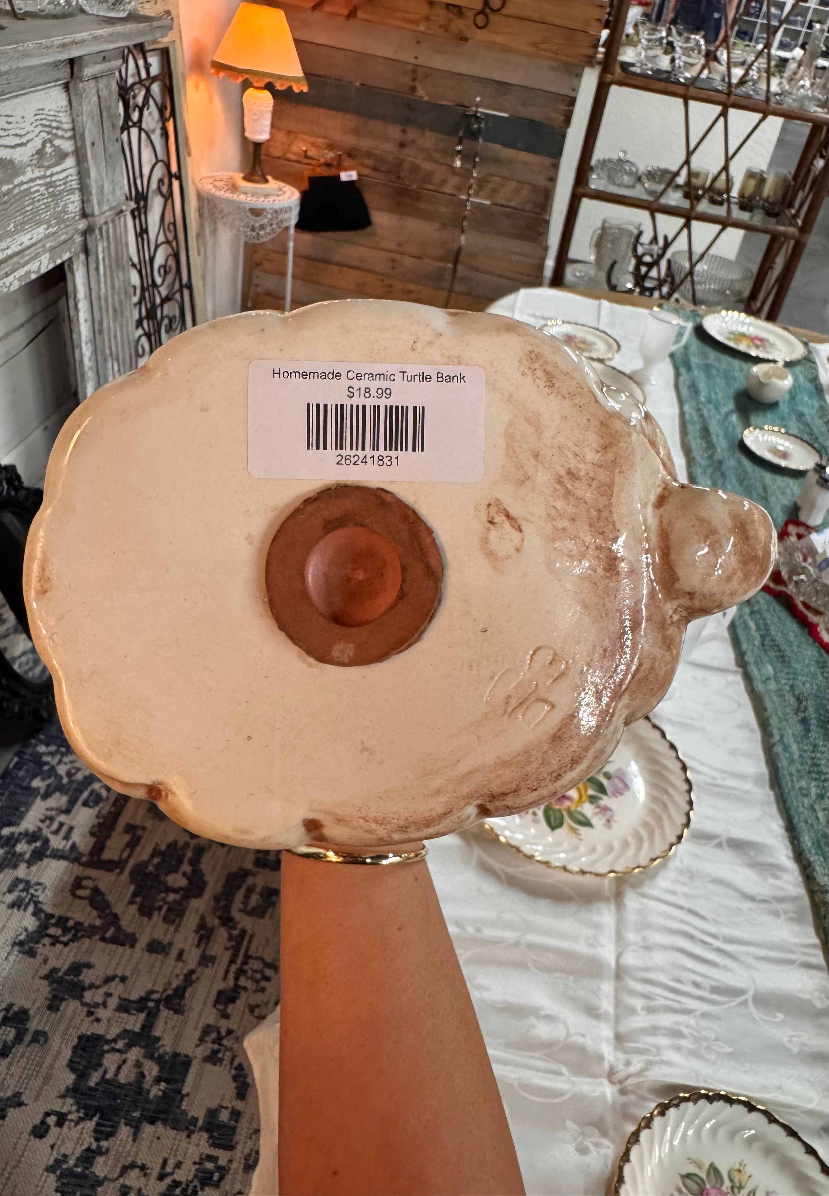 Homemade Ceramic Turtle Bank