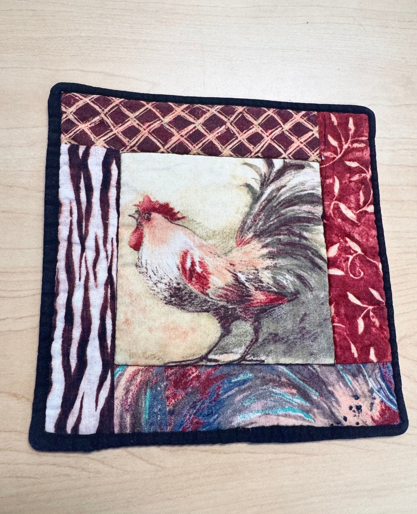 Handmade Patchwork Rooster Potholder