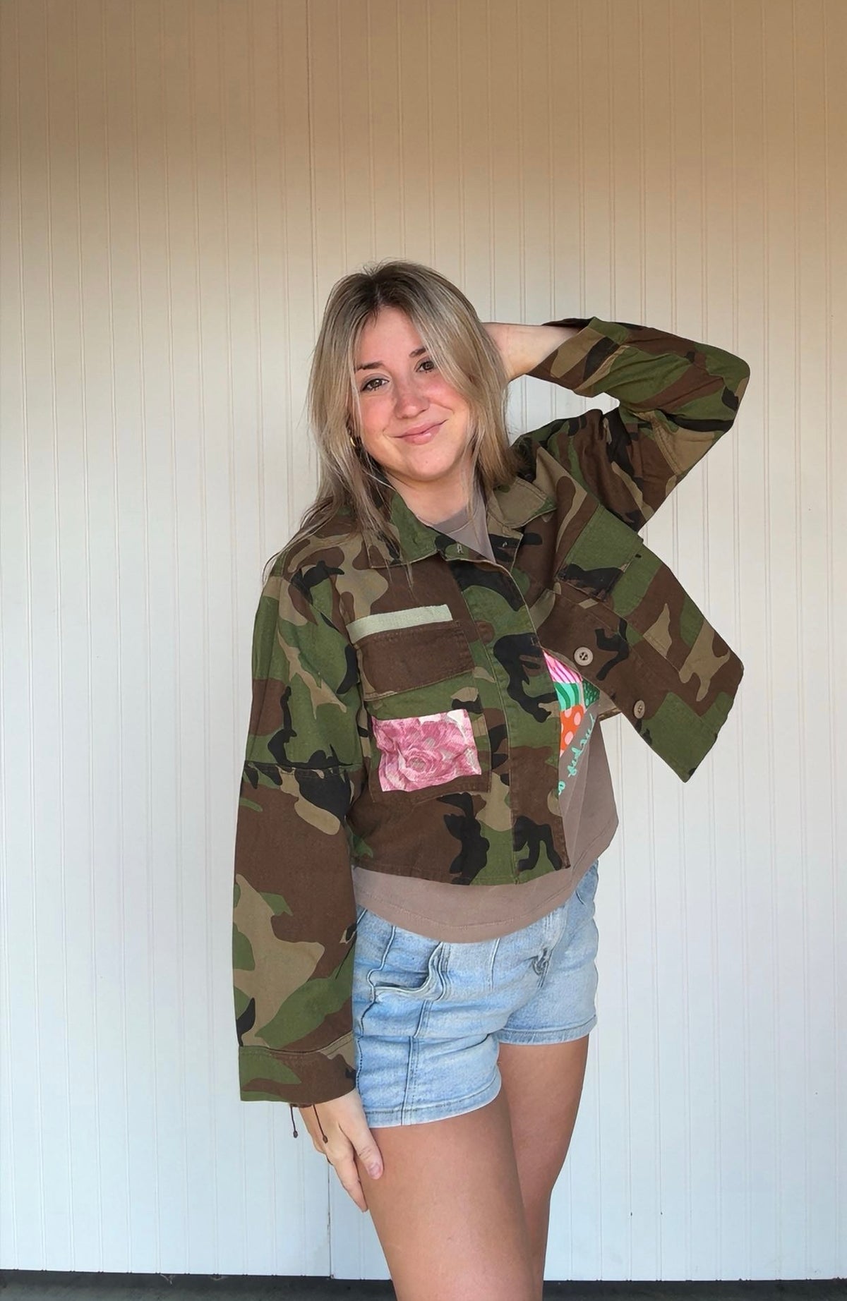 Camo Floral Contrast Jacket