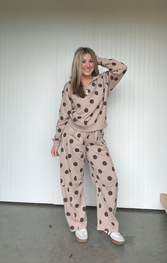 Polka Dot Barrel Sweat Pants