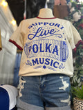 Support Live Polka Music Ringer Tee