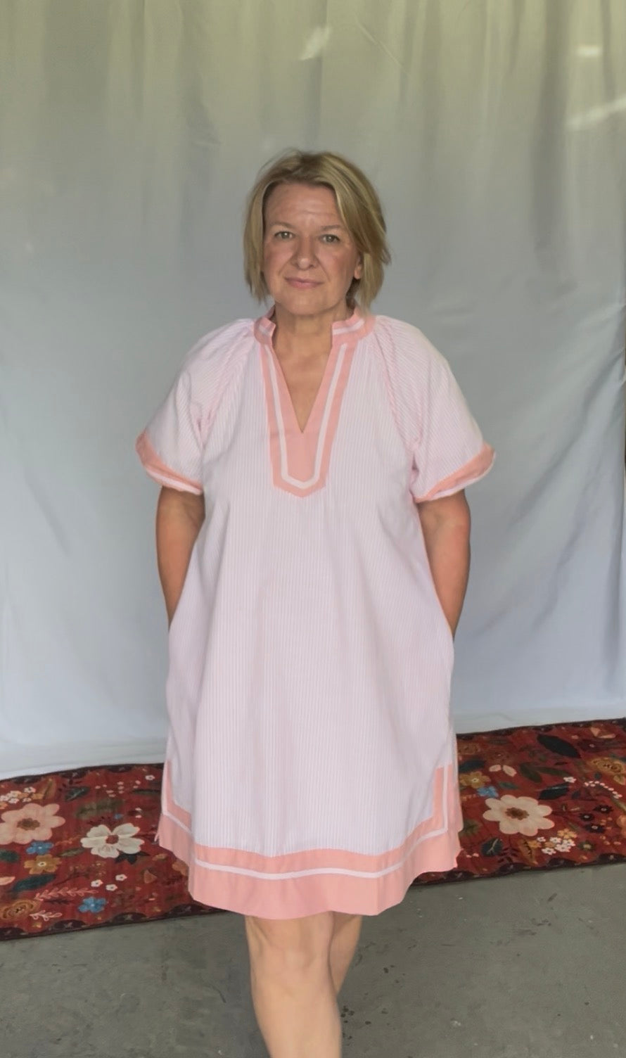 Pink Pin Striped Dress