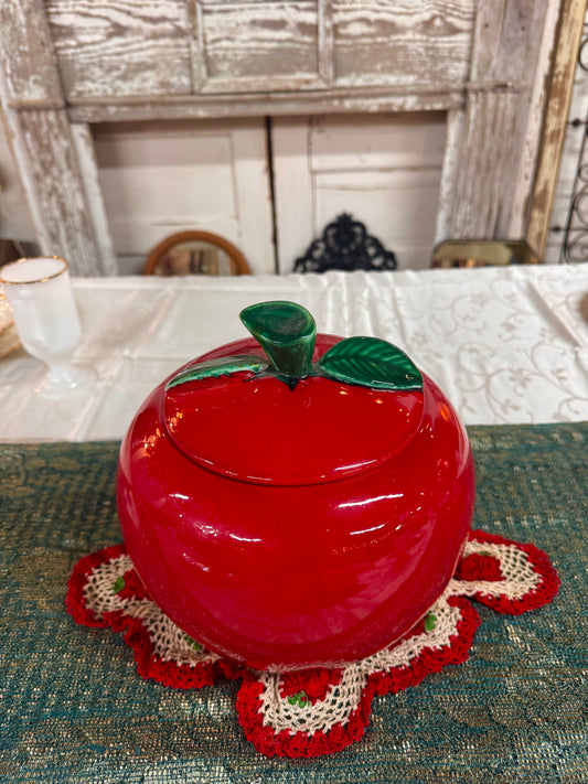 Retro Apple Ceramic Cookie Jar
