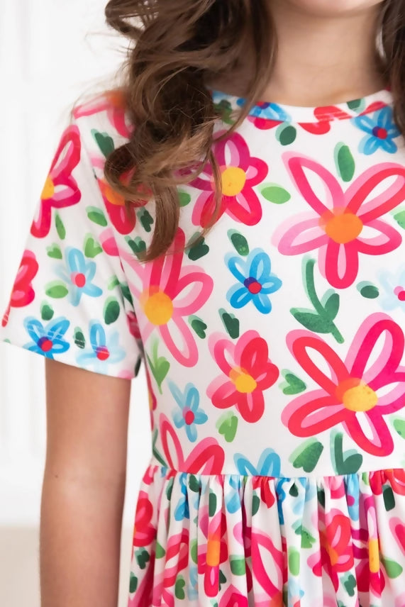 Neon Floral Dress