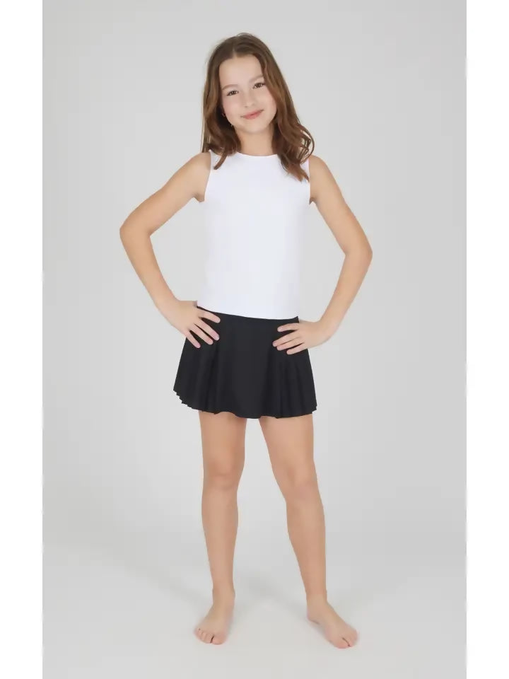 White & Black Skort Set