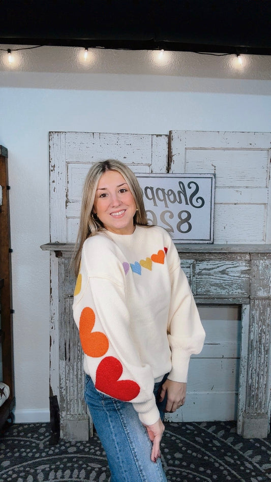 rainbow Heart Sweater