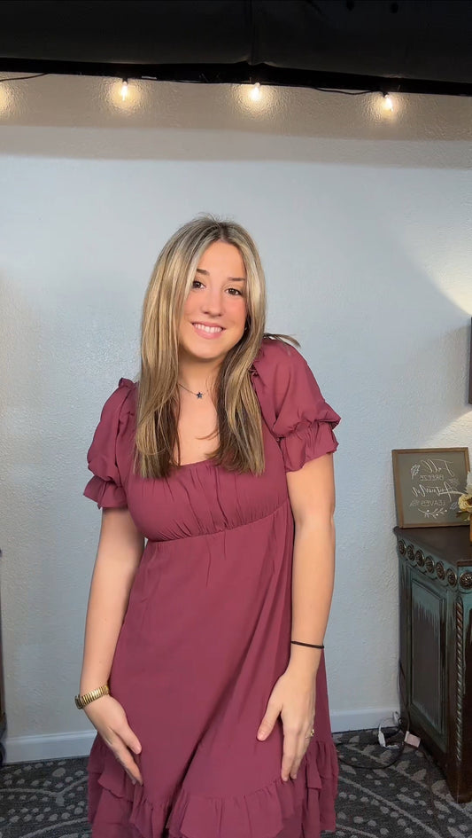 302b solid chiffon dress