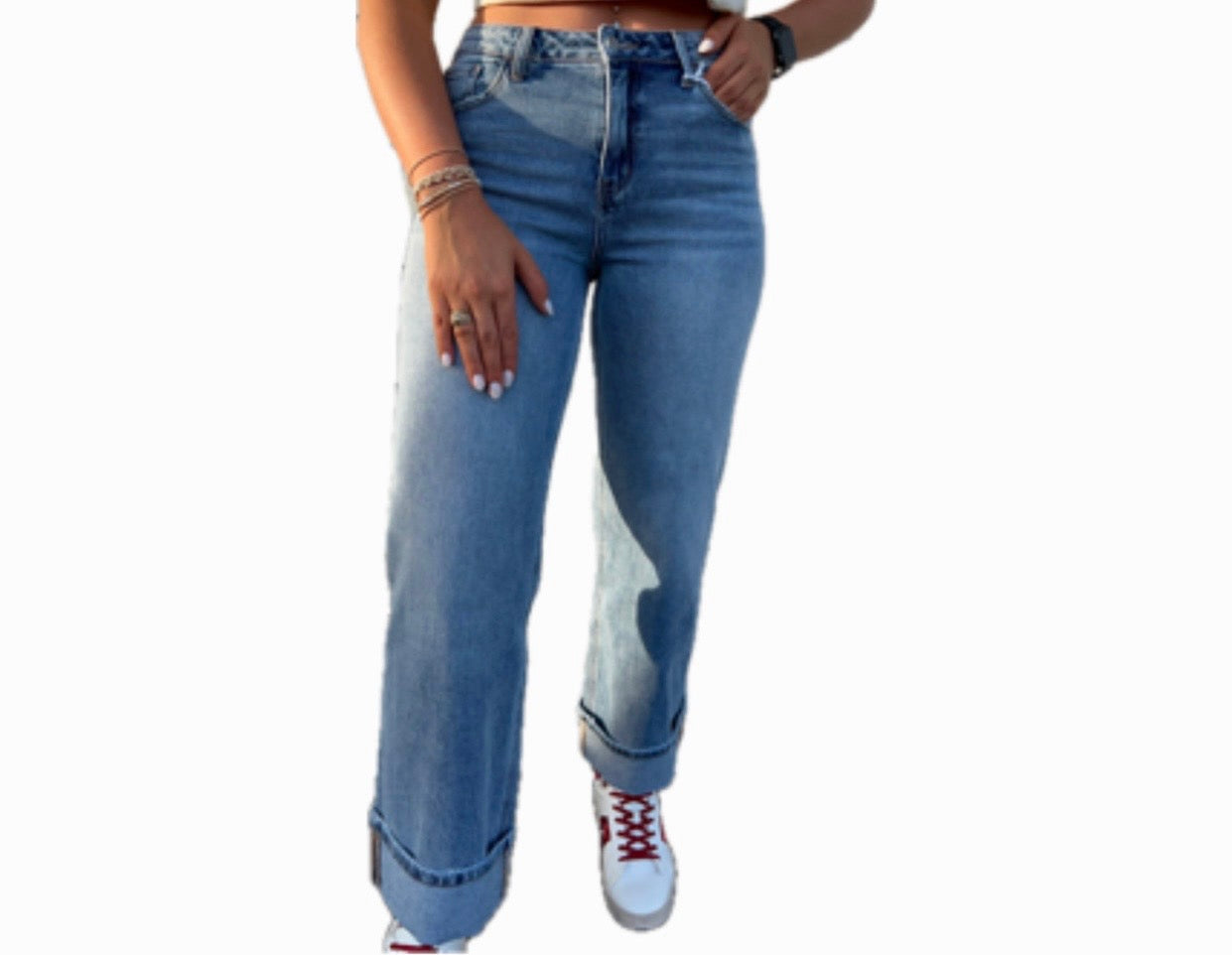 Jordan Wide Cuff Jeans- Blakeley