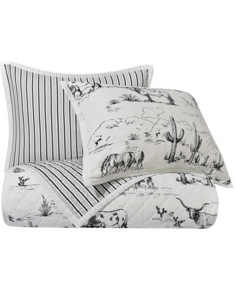 Ranch Life Western Toile Reversible Quilt Set