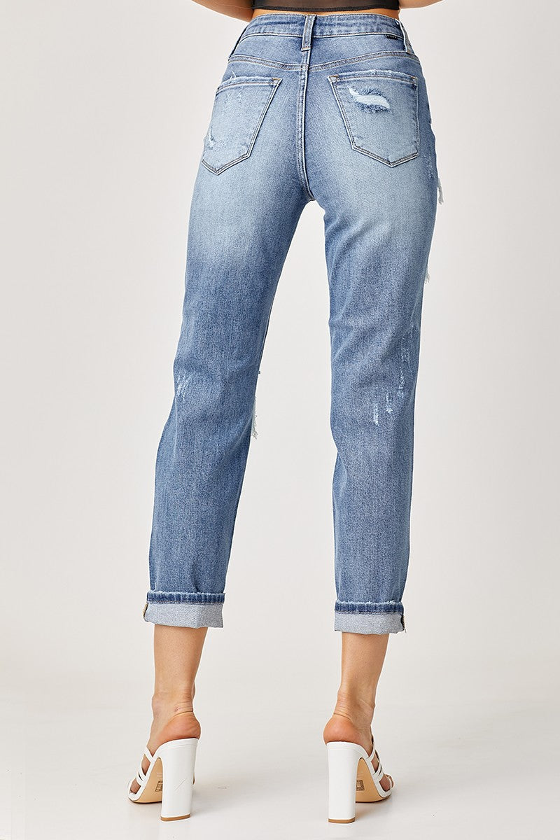 High-Rise Girlfriend Jeans