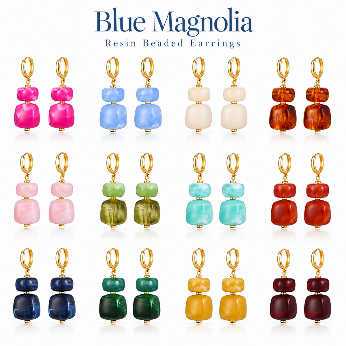 Resin Beaded Drop Earring