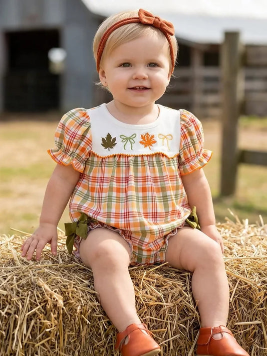 Autumn Embroidered Baby Romper