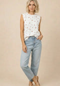 Cherry Print Sleeveless Top