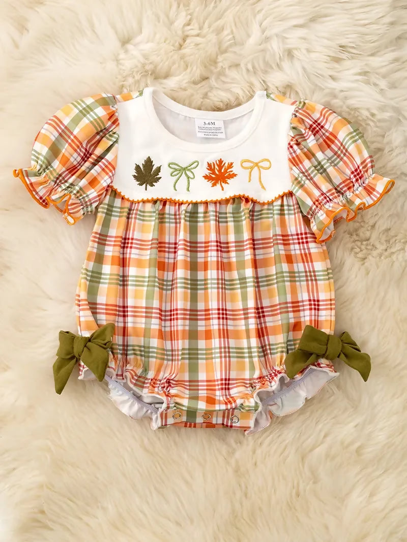 Autumn Embroidered Baby Romper