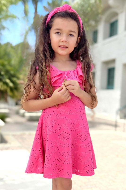 Eyelet Dress w/ Top Ruffle