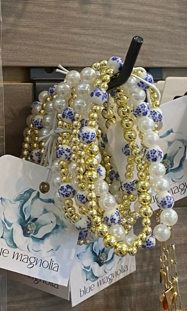 Blue and White Bracelets