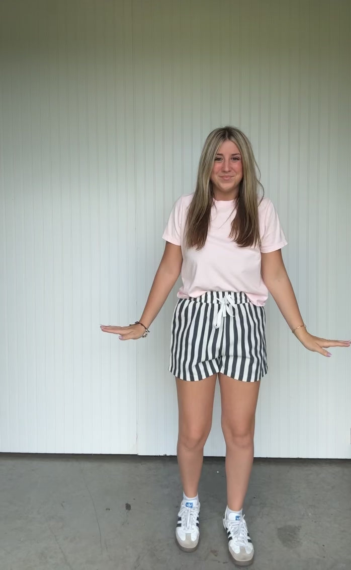 4th Of July Striped Cotton Twill Mini Shorts