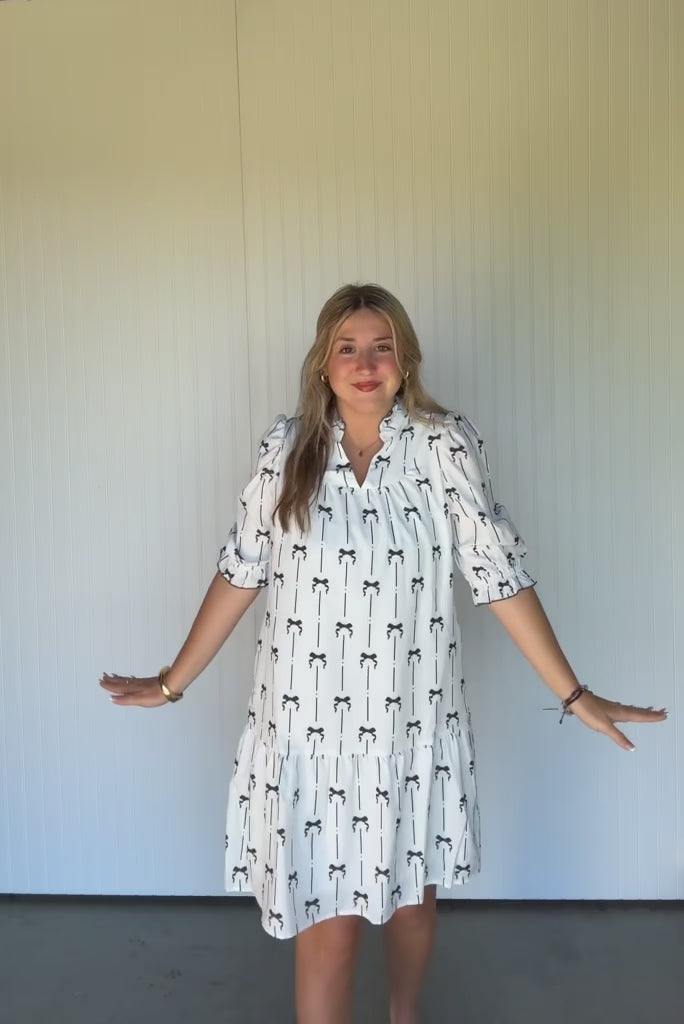 606 b line bow ruffle dress