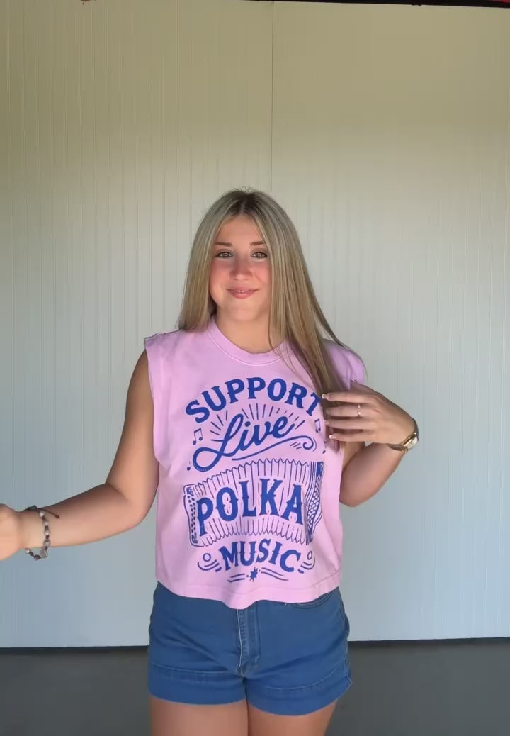 Support Live Polka Music Womens Tank