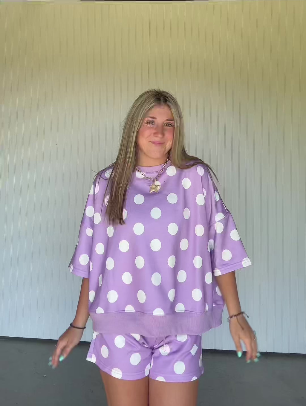 Lavender Polka Dot Short Set