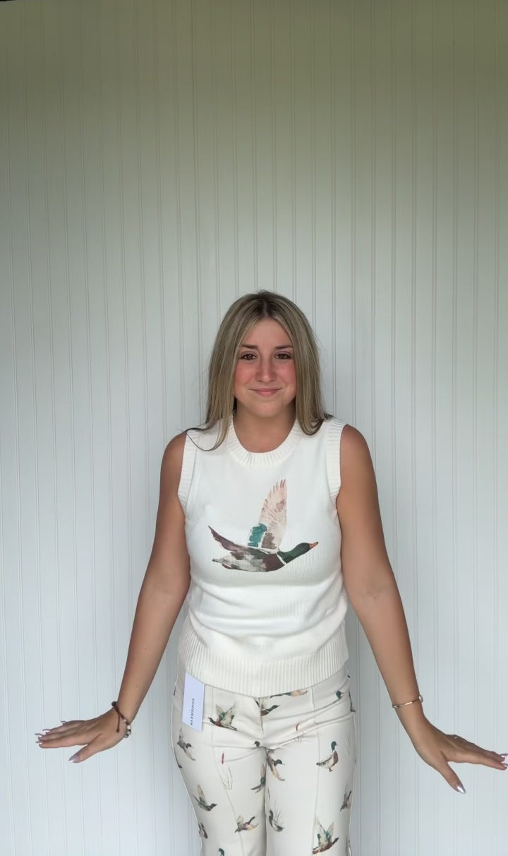 Mallard Duck Printed Sweater Top
