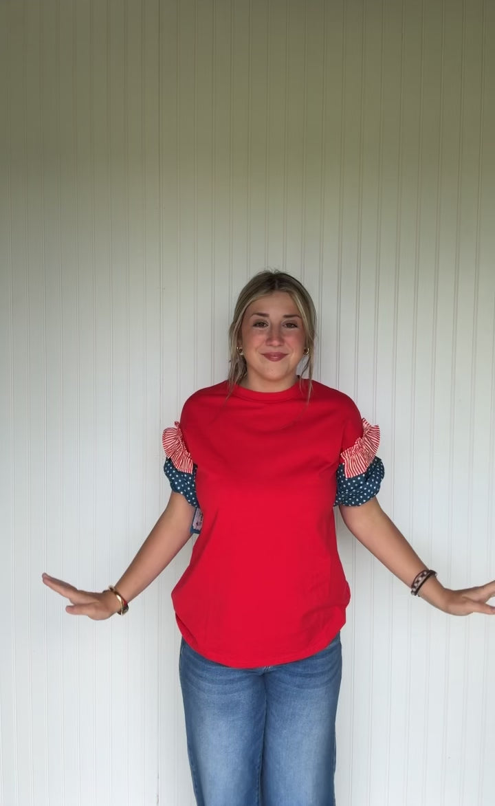 623 b red white blue sleeves